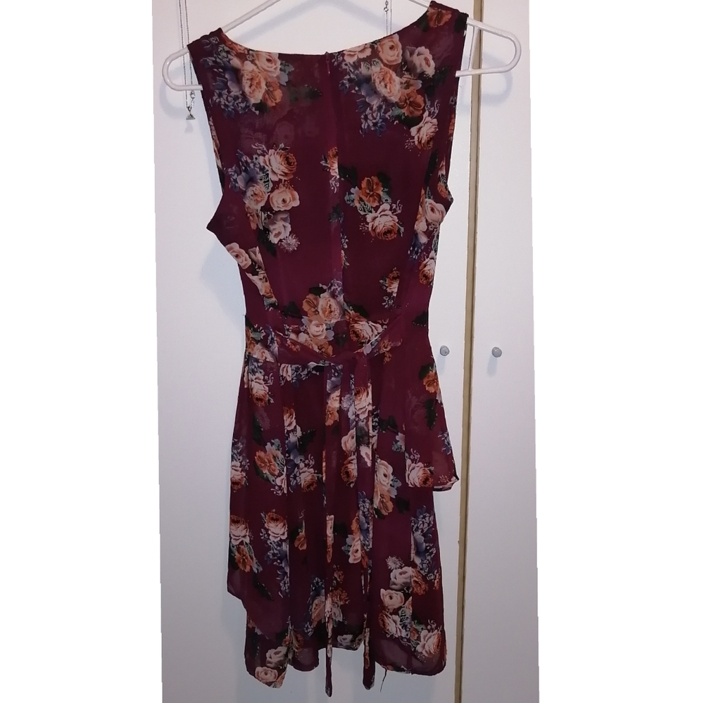 Red floral dress S/M - Picture 2 of 11